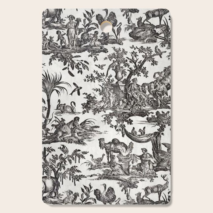 Antique 18th Century French Vintage Toile de Jouy Black & White Cutting Board Gallery Image 1