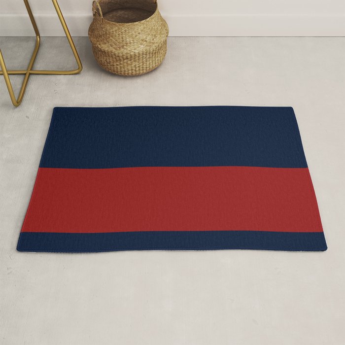 Navy Bold Red Stripe Rug Gallery Image 1