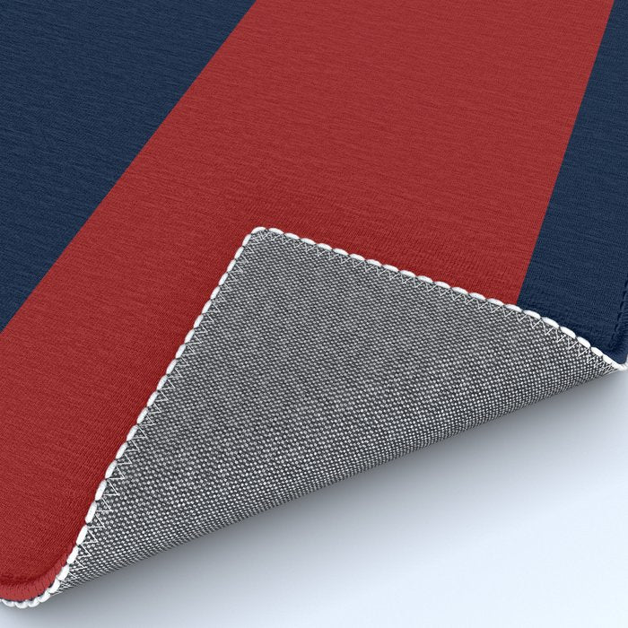 Navy Bold Red Stripe Rug Gallery Image 4