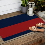Navy Bold Red Stripe Outdoor Rug Gallery Image 2