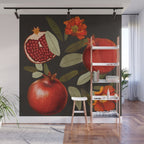 Pomegranate Botanical Art 2 Wall Mural Gallery Image 1