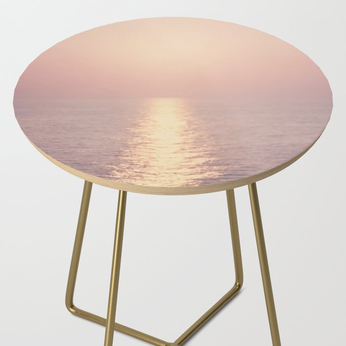 Golden Sunset - Aerial Ocean - Rose Pink Sky - Horizon - Sea Travel photography by Ingrid Beddoes Side Table Gallery Image 2