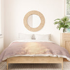 Golden Sunset - Aerial Ocean - Rose Pink Sky - Horizon - Sea Travel photography by Ingrid Beddoes Duvet Cover Gallery Image 3