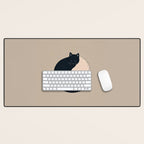 Yin Yang Cats Illustration Desk Mat Gallery Image 1