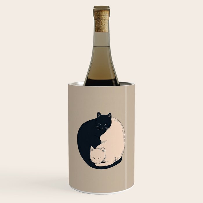 Yin Yang Cats Illustration Wine Chiller Gallery Image 1