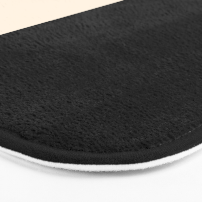 Stripe Black and Cream Half Half Minimal Modern Color Block Pattern Bath Mat Gallery Image 3