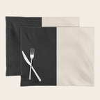 Stripe Black and Cream Half Half Minimal Modern Color Block Pattern Placemat Gallery Image 1