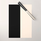 Stripe Black and Cream Half Half Minimal Modern Color Block Pattern Wrapping Paper Gallery Image 1