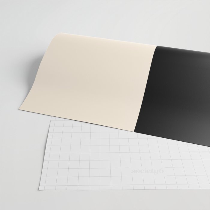 Stripe Black and Cream Half Half Minimal Modern Color Block Pattern Wrapping Paper Gallery Image 2