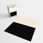 Stripe Black and Cream Half Half Minimal Modern Color Block Pattern Jigsaw Puzzle Gallery Image 2