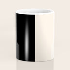 Stripe Black and Cream Half Half Minimal Modern Color Block Pattern Coffee Mug Gallery Image 4