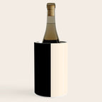 Stripe Black and Cream Half Half Minimal Modern Color Block Pattern Wine Chiller Gallery Image 1
