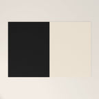 Stripe Black and Cream Half Half Minimal Modern Color Block Pattern Welcome Mat Gallery Image 1