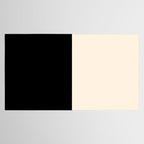 Stripe Black and Cream Half Half Minimal Modern Color Block Pattern Tablecloth Gallery Image 2
