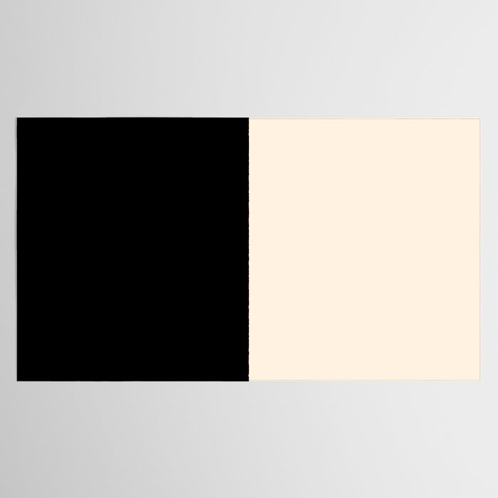 Stripe Black and Cream Half Half Minimal Modern Color Block Pattern Tablecloth Gallery Image 2