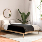 Stripe Black and Cream Half Half Minimal Modern Color Block Pattern Comforter Gallery Image 2