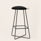 Stripe Black and Cream Half Half Minimal Modern Color Block Pattern Stool Gallery Image 1