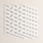 Abstract Rose Pattern - Black and Ivory Wrapping Paper Gallery Image 3