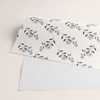 Abstract Rose Pattern - Black and Ivory Wrapping Paper Gallery Image 2