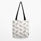 Abstract Rose Pattern - Black and Ivory Tote Bag Gallery Image 2