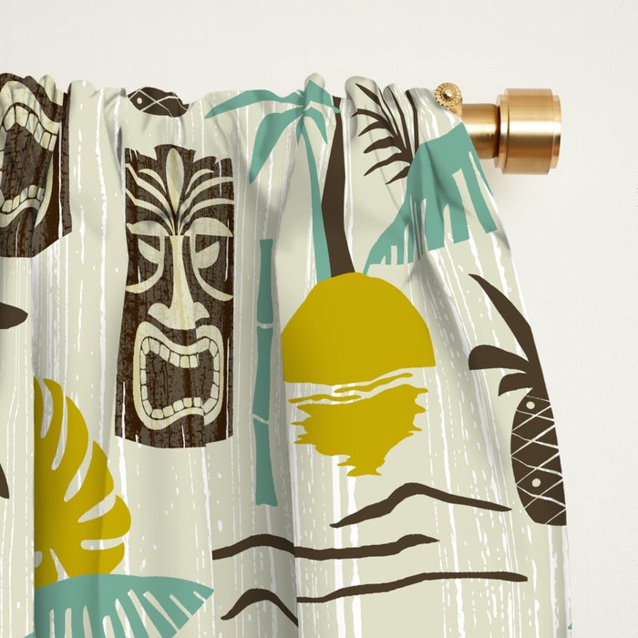 Island Tiki - Tan Window Curtain Gallery Image 2