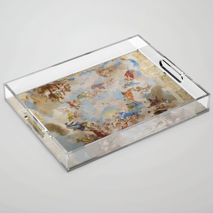 Ceiling Fresco Altenburg Abbey Mural Baroque Painting - The Harmony of Religion and Science Acrylic Tray Gallery Image 1