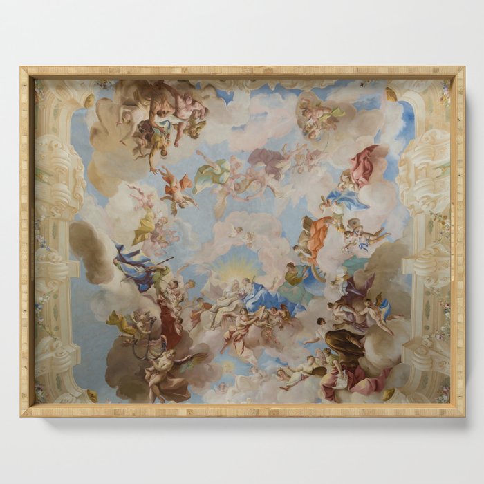 Ceiling Fresco Altenburg Abbey Mural Baroque Painting - The Harmony of Religion and Science Serving Tray Gallery Image 1
