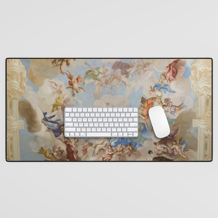Ceiling Fresco Altenburg Abbey Mural Baroque Painting - The Harmony of Religion and Science Desk Mat Gallery Image 1