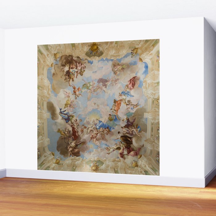 Ceiling Fresco Altenburg Abbey Mural Baroque Painting - The Harmony of Religion and Science Wall Mural Gallery Image 2