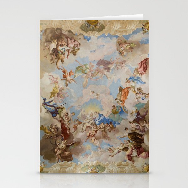 Ceiling Fresco Altenburg Abbey Mural Baroque Painting - The Harmony of Religion and Science Stationery Card