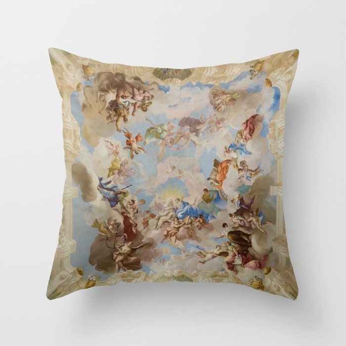 Ceiling Fresco Altenburg Abbey Mural Baroque Painting - The Harmony of Religion and Science Throw Pillow Gallery Image 1