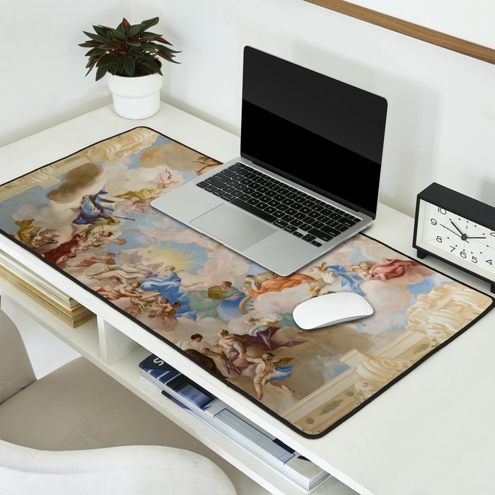 Ceiling Fresco Altenburg Abbey Mural Baroque Painting - The Harmony of Religion and Science Desk Mat Gallery Image 2