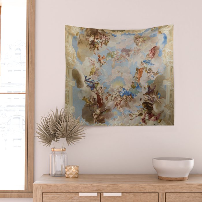 Ceiling Fresco Altenburg Abbey Mural Baroque Painting - The Harmony of Religion and Science Wall Tapestry Gallery Image 2