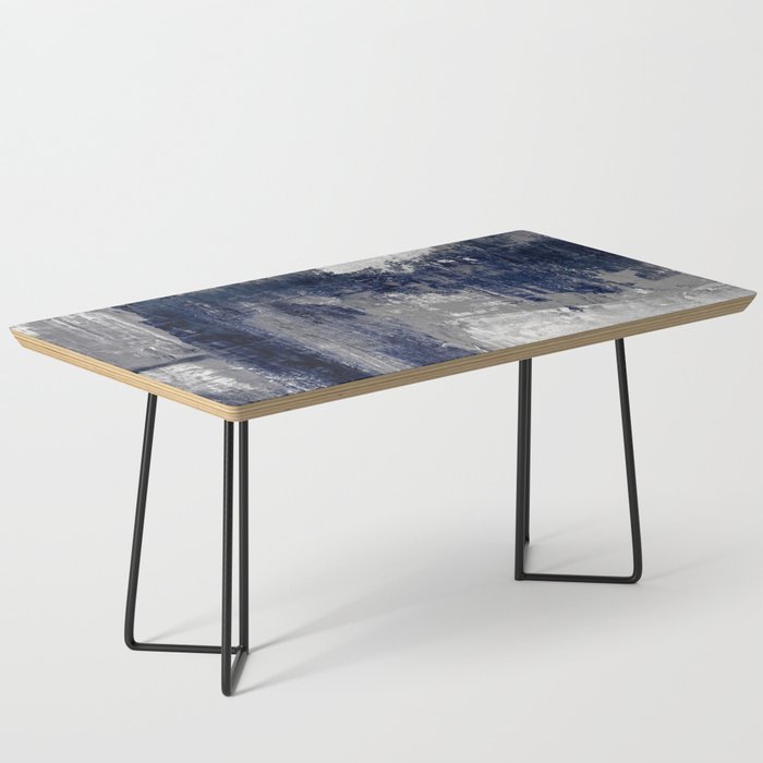 Blue and Gray Abstract Painting  Modern Textured Artwork Coffee Table Gallery Image 1