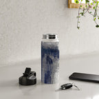 Blue and Gray Abstract Painting  Modern Textured Artwork Water Bottle Gallery Image 4