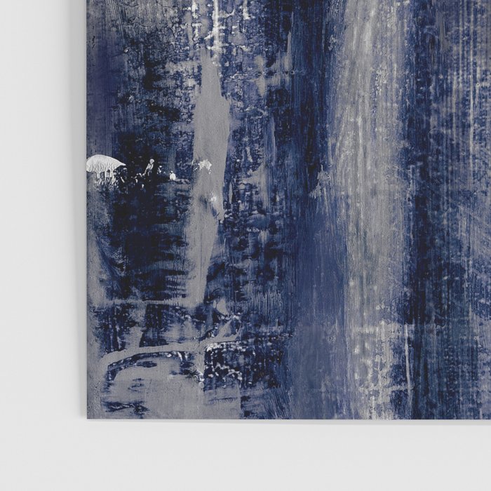Blue and Gray Abstract Painting  Modern Textured Artwork Poster Gallery Image 3