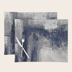Blue and Gray Abstract Painting  Modern Textured Artwork Placemat Gallery Image 1