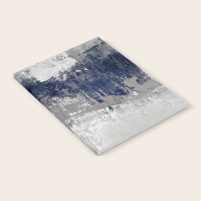Blue and Gray Abstract Painting  Modern Textured Artwork Notebook Gallery Image 2