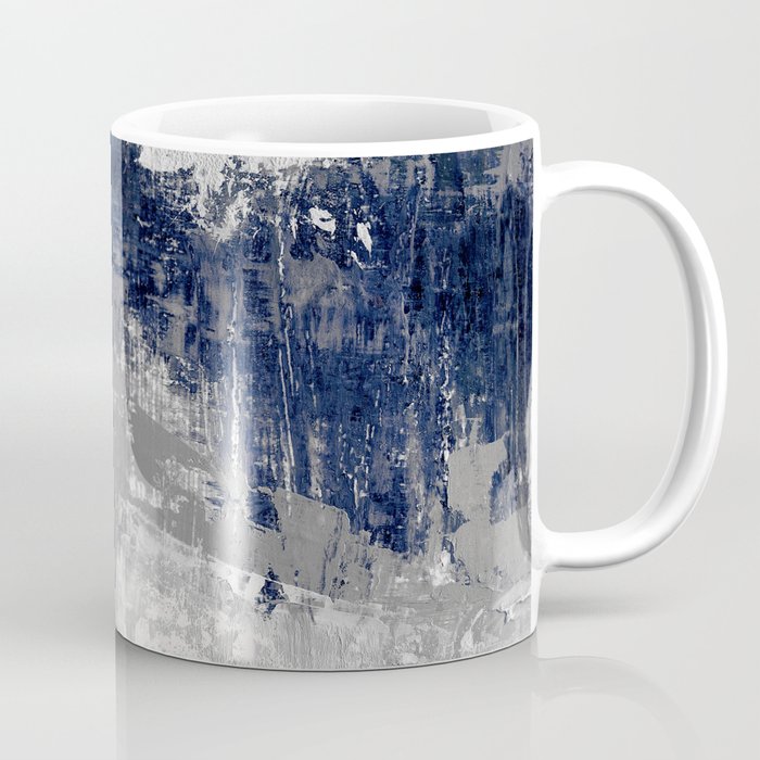 Blue and Gray Abstract Painting  Modern Textured Artwork Coffee Mug Gallery Image 1