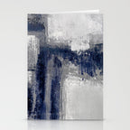 Blue and Gray Abstract Painting  Modern Textured Artwork Stationery Card Gallery Image 2