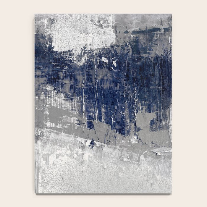 Blue and Gray Abstract Painting  Modern Textured Artwork Notebook Gallery Image 4