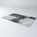Blue and Gray Abstract Painting  Modern Textured Artwork Rug Gallery Image 3