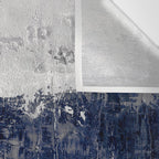 Blue and Gray Abstract Painting  Modern Textured Artwork Wall Tapestry Gallery Image 3
