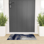 Blue and Gray Abstract Painting  Modern Textured Artwork Welcome Mat Gallery Image 3
