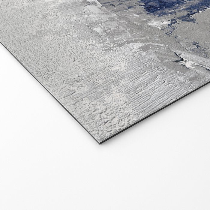 Blue and Gray Abstract Painting  Modern Textured Artwork Welcome Mat Gallery Image 2