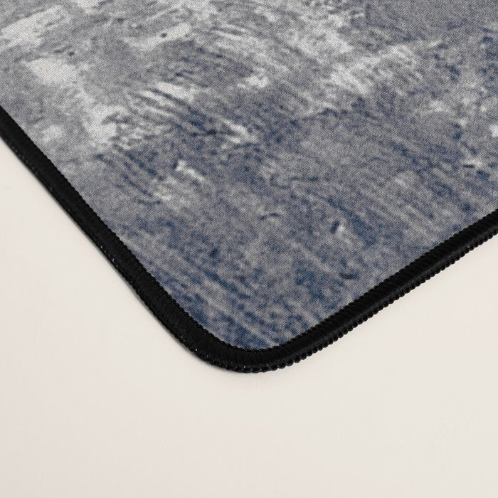 Blue and Gray Abstract Painting  Modern Textured Artwork Desk Mat Gallery Image 4