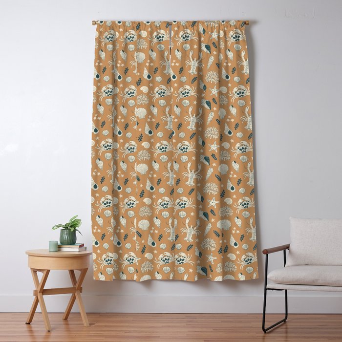 Crustaceans Seashells Window Curtain Gallery Image 1