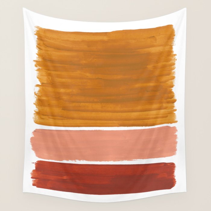 Rothko Minimalist Colorield Warm Earth Tone Yellow Ochre Clay Beige by Ejaaz Haniff Wall Tapestry Gallery Image 4