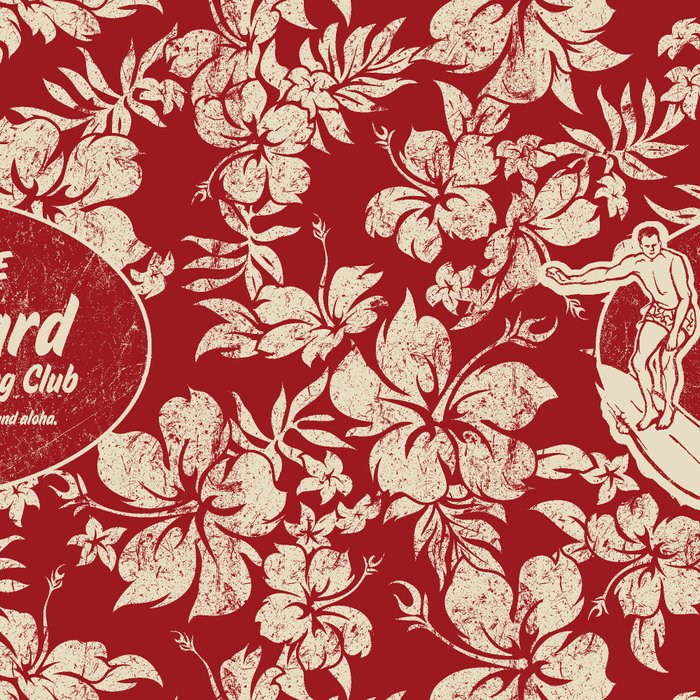 Club Surfing Longboard Surf Logo and Hibiscus Hawaiian Print      Coffee Mug Gallery Image 2
