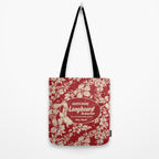 Club Surfing Longboard Surf Logo and Hibiscus Hawaiian Print      Tote Bag Gallery Image 2